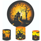 Schwarz Grusel Nacht Runden Halloween Tag Hintergrund Bausatz